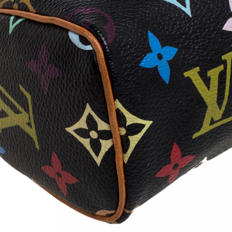 Pre Owned Louis Vuitton Black Multicolore Monogram HL Speedy Bag