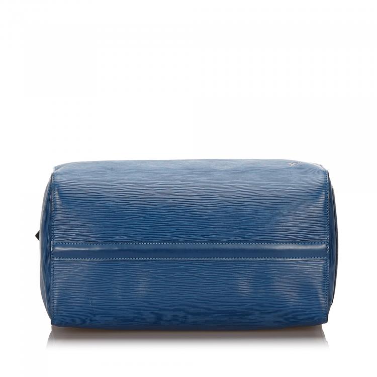 Pre Owned Louis Vuitton Blue Epi Leather Speedy 30 Bag
