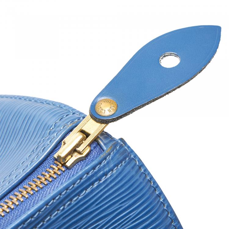 Pre Owned Louis Vuitton Blue Epi Leather Speedy 30 Bag