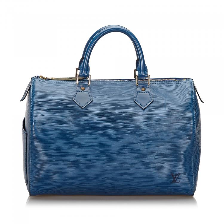 Pre Owned Louis Vuitton Blue Epi Leather Speedy 30 Bag