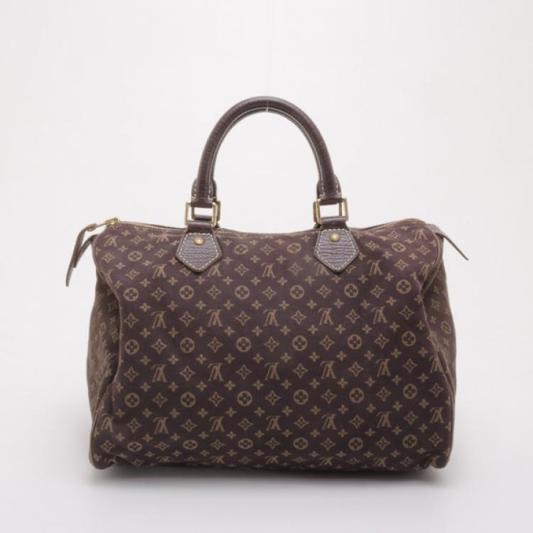 Pre Owned Louis Vuitton Ebene Mini Lin Speedy 30