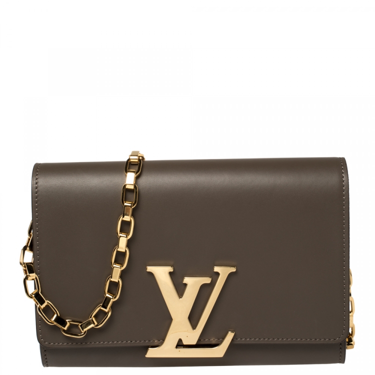 Louis Vuitton Granit Leather Chain Louise GM Bag at 1stDibs