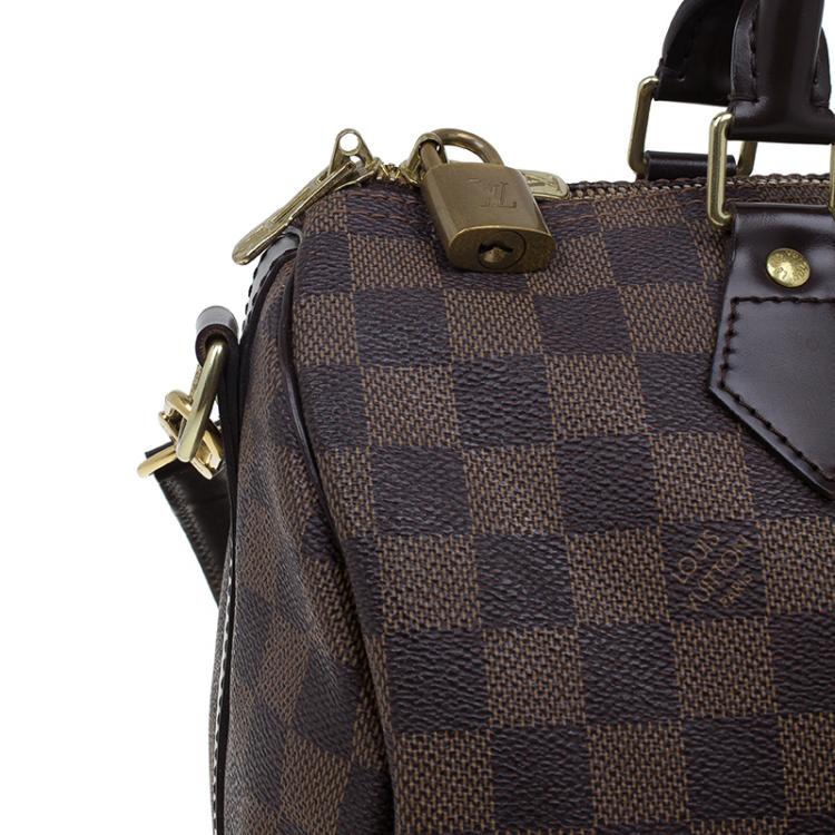 Pre Owned Louis Vuitton Damier Ebene Canvas Bandouliere Speedy  30
