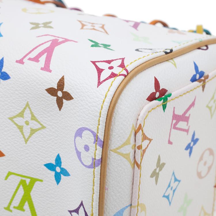Pre Owned Louis Vuitton White Monogram Multicolore Limited Edition Fringe Speedy 25
