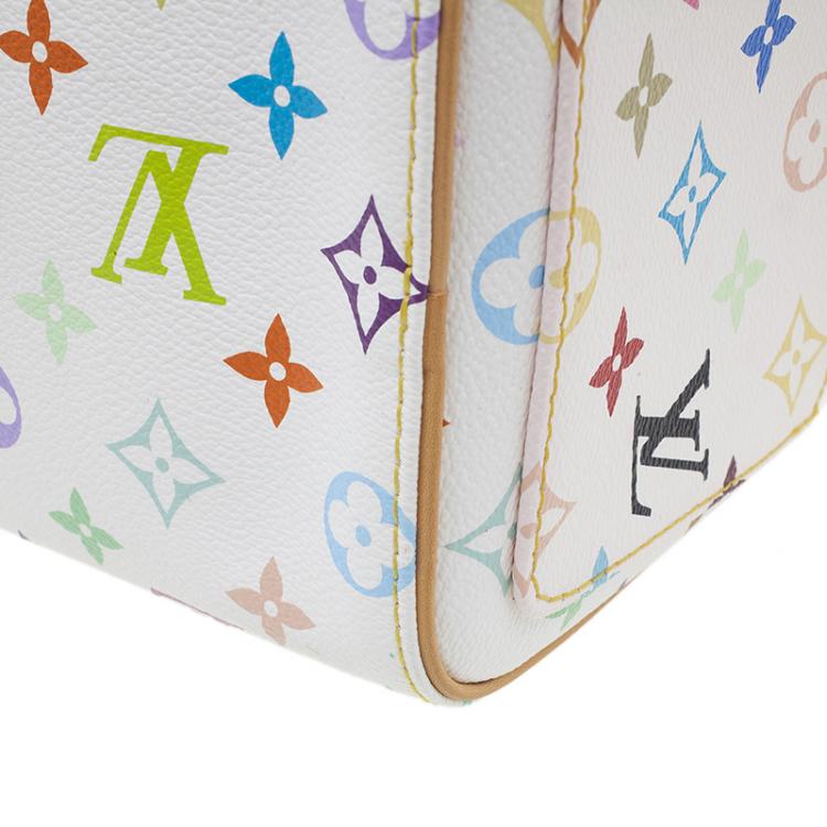 Pre Owned Louis Vuitton White Monogram Multicolore Limited Edition Fringe Speedy 25