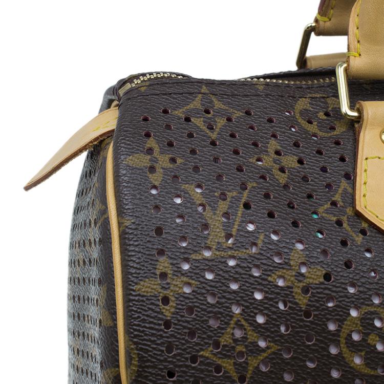 Pre Owned Louis Vuitton Fuchsia Perforated Monogram Canvas Limited Edition Speedy 30