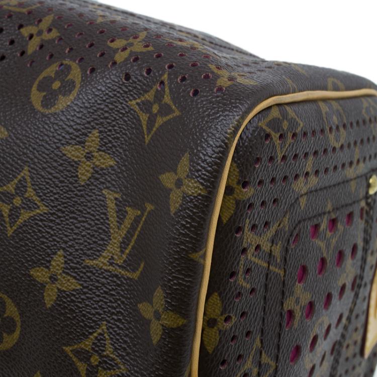 Pre Owned Louis Vuitton Fuchsia Perforated Monogram Canvas Limited Edition Speedy 30