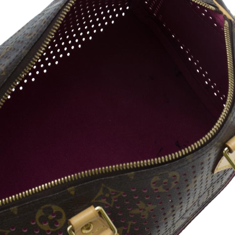 Pre Owned Louis Vuitton Fuchsia Perforated Monogram Canvas Limited Edition Speedy 30