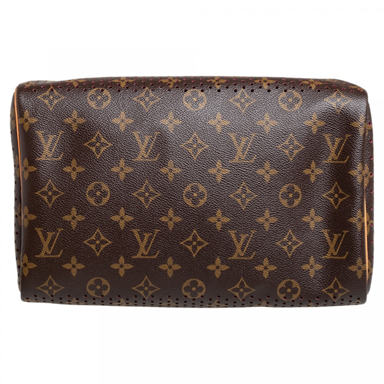 Pre Owned Louis Vuitton Fuchsia Monogram Perforated Canvas Limited Edition Speedy 30 Bag