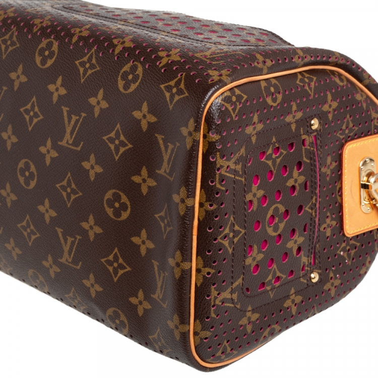 Pre Owned Louis Vuitton Fuchsia Monogram Perforated Canvas Limited Edition Speedy 30 Bag