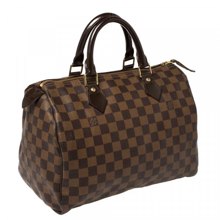 Pre Owned Louis Vuitton Damier Ebene Canvas Speedy 30 Bag