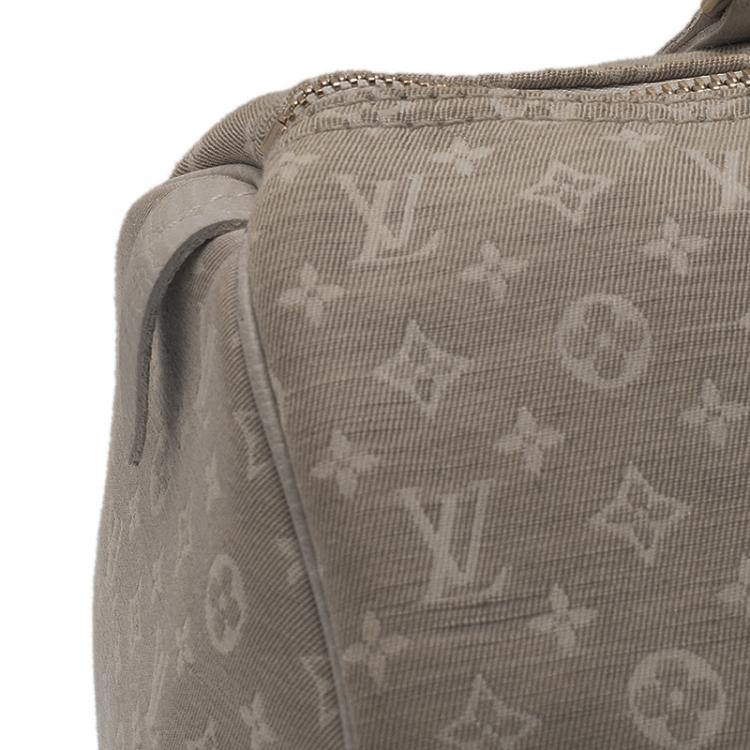 Pre Owned Louis Vuitton Cream Monogram Mini Lin Speedy 30 Bag