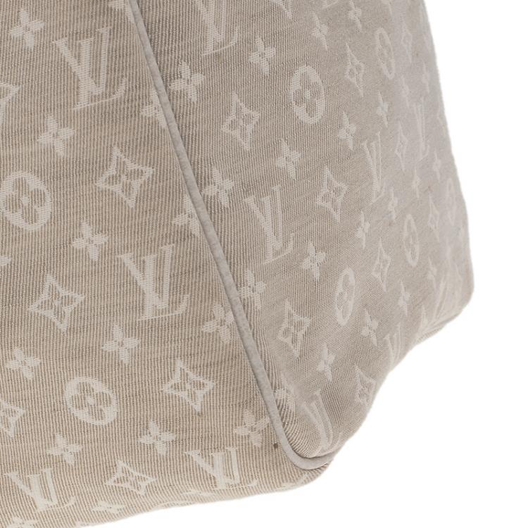 Pre Owned Louis Vuitton Cream Monogram Mini Lin Speedy 30 Bag
