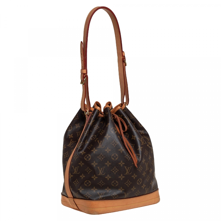 Pre Owned Louis Vuitton Brown/Tan Coated Canvas And Leather NOÉ Bucket Bag