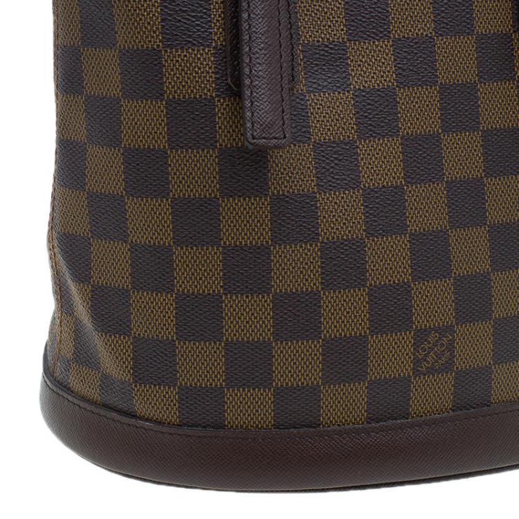 Pre Owned Louis Vuitton Damier Ebene Canvas Marais Bucket Bag w/Accessories Pochette