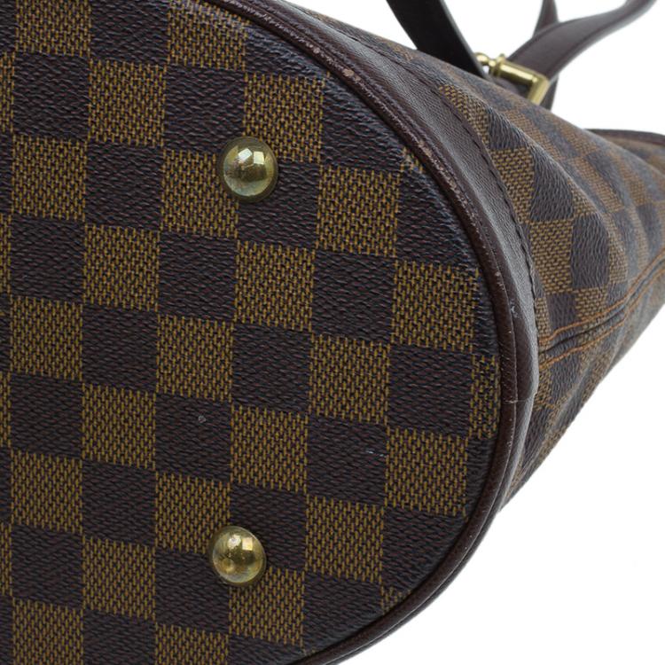 Pre Owned Louis Vuitton Damier Ebene Canvas Marais Bucket Bag w/Accessories Pochette
