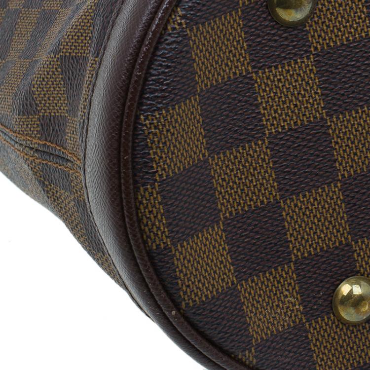 Pre Owned Louis Vuitton Damier Ebene Canvas Marais Bucket Bag w/Accessories Pochette