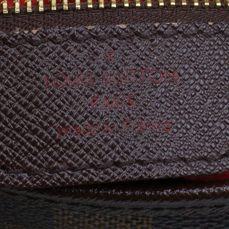 Pre Owned Louis Vuitton Damier Ebene Canvas Marais Bucket Bag w/Accessories Pochette