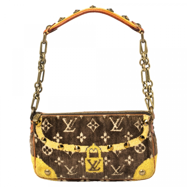 Louis+Vuitton+Pochette+Accessoires+Shoulder+Bag+Brown+Velvet for