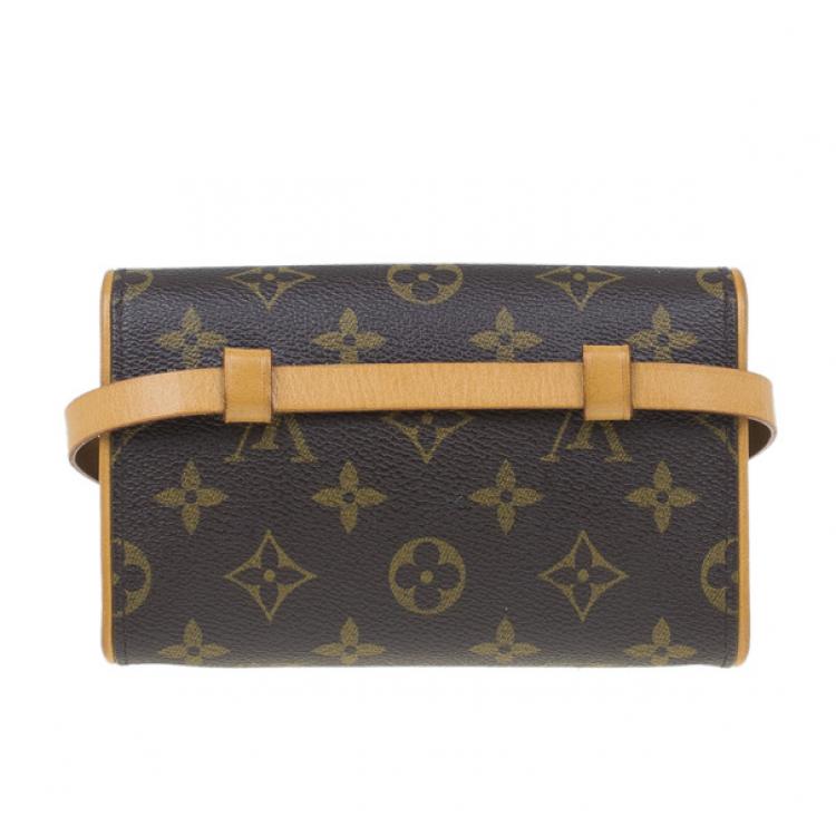 Pre Owned Louis Vuitton Brown Monogram Canvas Florentine Convertible Vintage Belt Bag