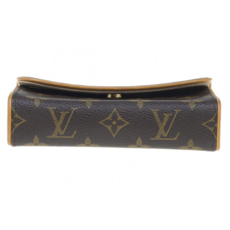 Pre Owned Louis Vuitton Brown Monogram Canvas Florentine Convertible Vintage Belt Bag