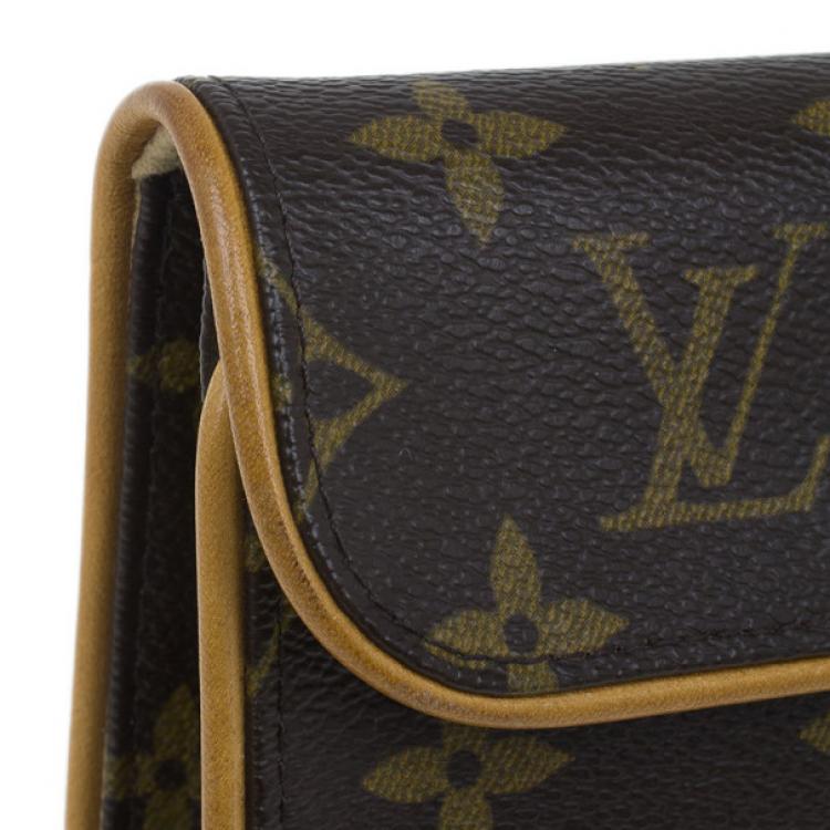 Pre Owned Louis Vuitton Brown Monogram Canvas Florentine Convertible Vintage Belt Bag