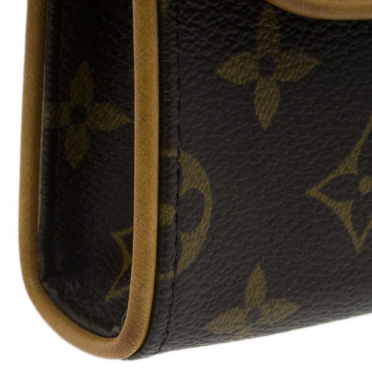 Pre Owned Louis Vuitton Brown Monogram Canvas Florentine Convertible Vintage Belt Bag