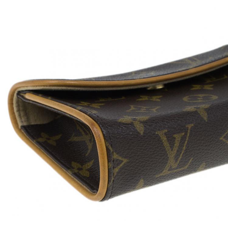 Pre Owned Louis Vuitton Brown Monogram Canvas Florentine Convertible Vintage Belt Bag