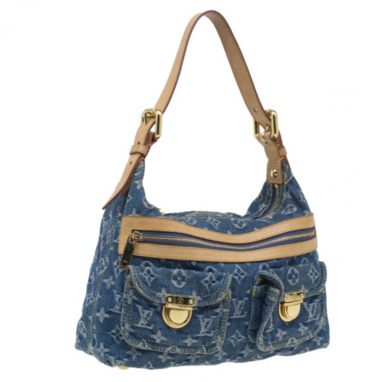 Pre Owned Louis Vuitton Denim Monogram Baggy PM