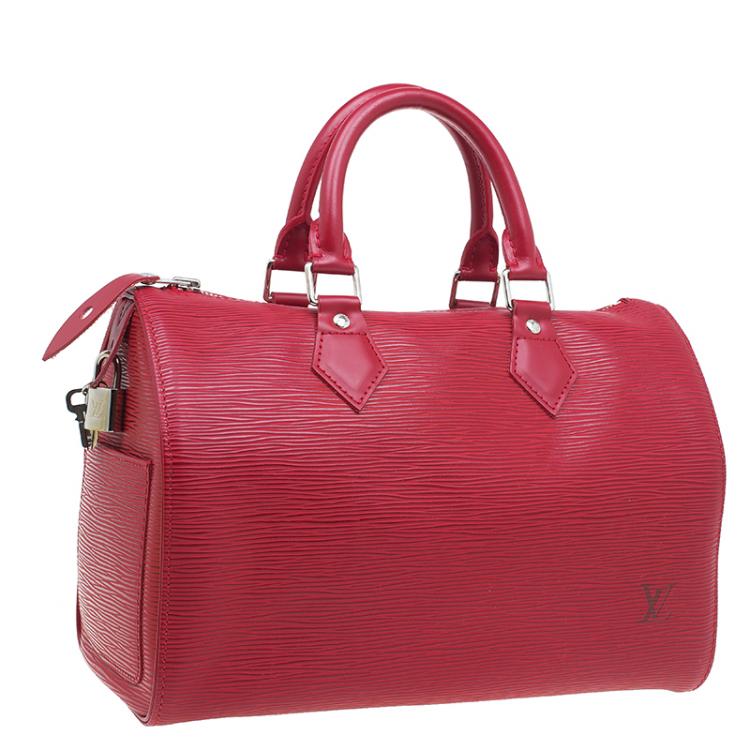 Pre Owned Louis Vuitton Red Epi Leather Speedy 25