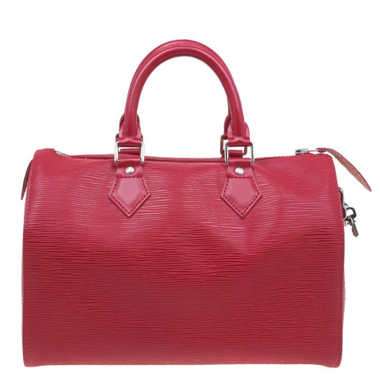 Pre Owned Louis Vuitton Red Epi Leather Speedy 25