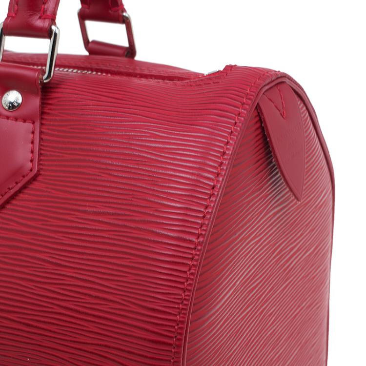 Pre Owned Louis Vuitton Red Epi Leather Speedy 25