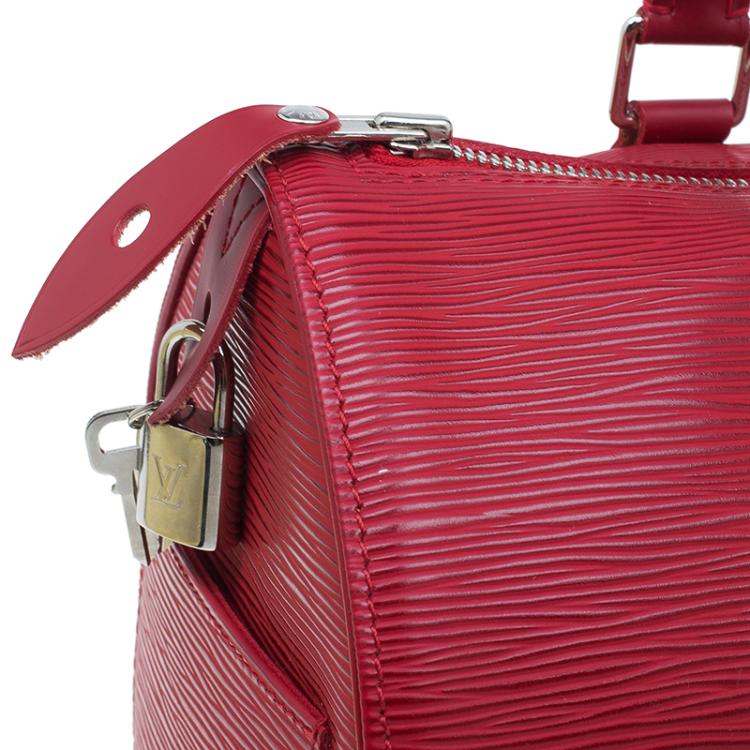 Pre Owned Louis Vuitton Red Epi Leather Speedy 25