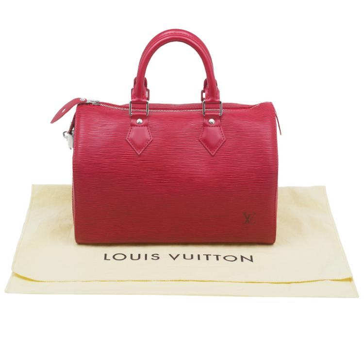 Pre Owned Louis Vuitton Red Epi Leather Speedy 25