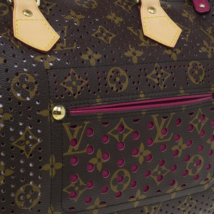 Pre Owned Louis Vuitton Fuchsia Monogram Perforated Canvas Limited Edition Speedy 30 Bag