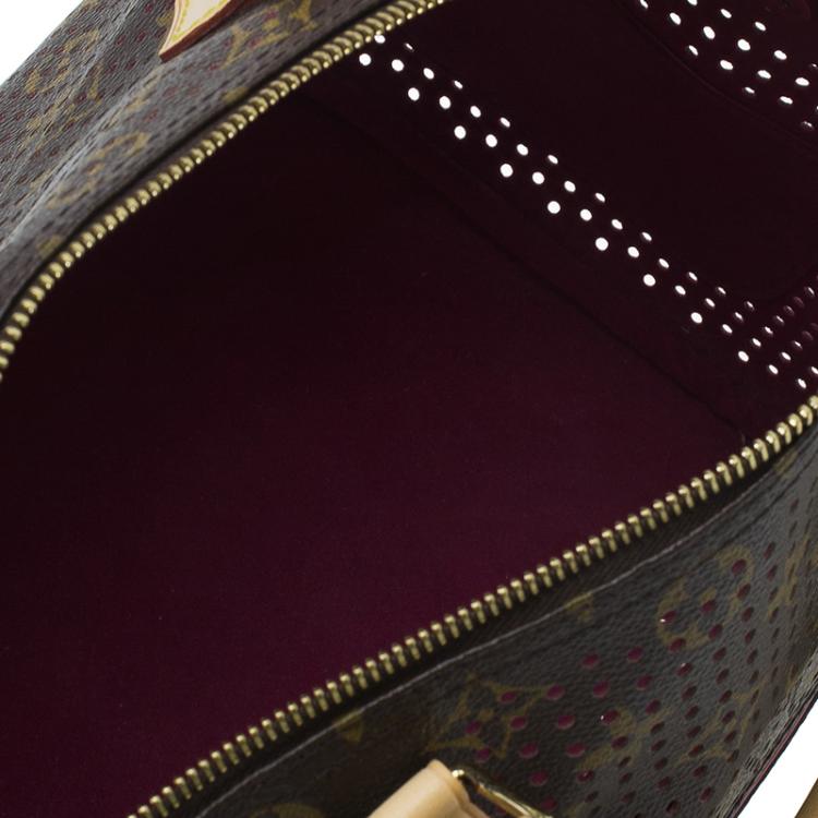 Pre Owned Louis Vuitton Fuchsia Monogram Perforated Canvas Limited Edition Speedy 30 Bag