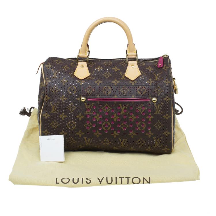 Pre Owned Louis Vuitton Fuchsia Monogram Perforated Canvas Limited Edition Speedy 30 Bag