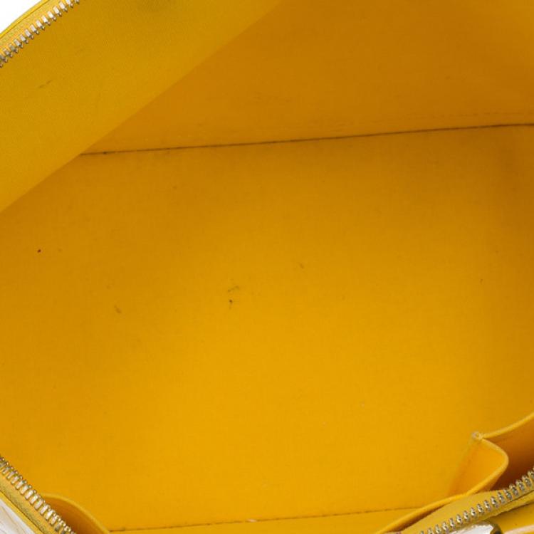 Pre Owned Louis Vuitton Yellow Vernis Monogram Alma PM