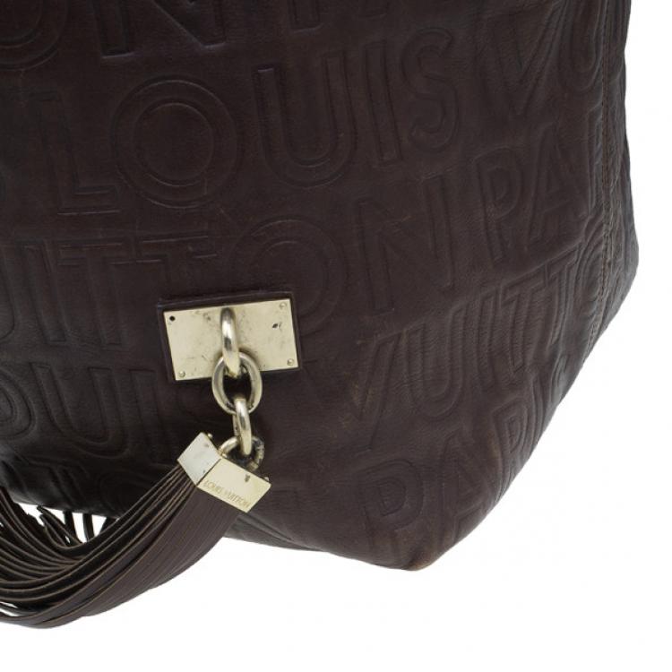 Pre Owned Louis Vuitton Brown Embossed Leather Paris Souple Whisper GM