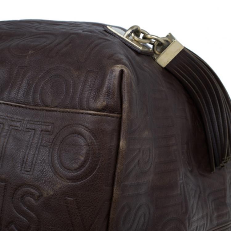 Pre Owned Louis Vuitton Brown Embossed Leather Paris Souple Whisper GM