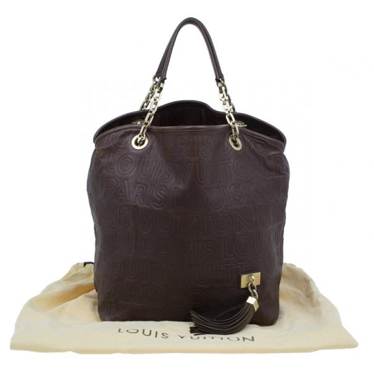 Pre Owned Louis Vuitton Brown Embossed Leather Paris Souple Whisper GM