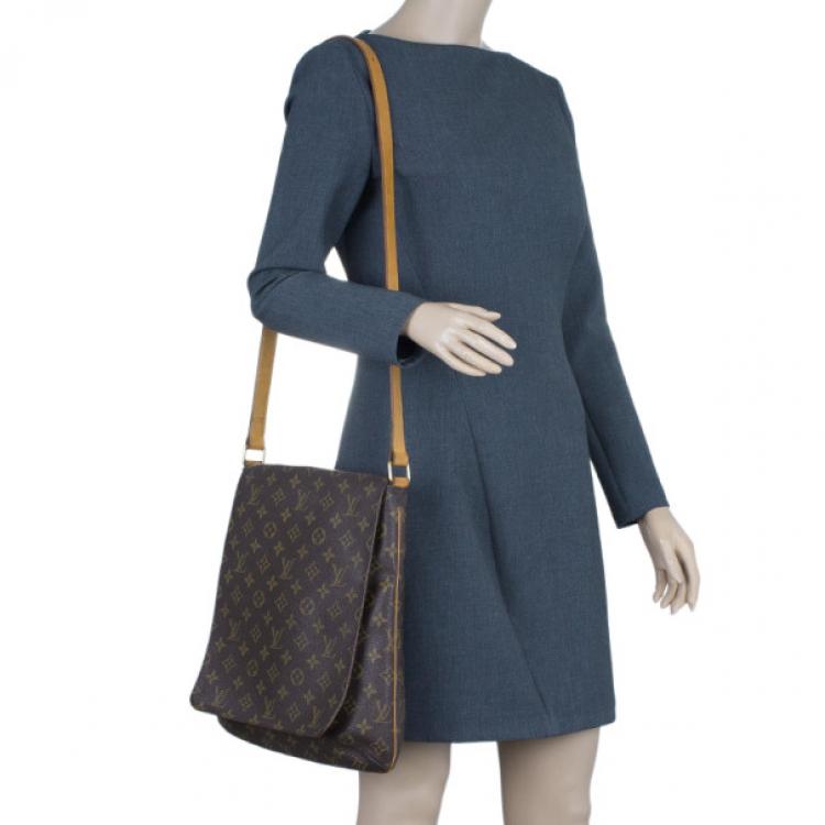 Authentic Louis-Vuitton Musette GM Crossbody Shoulder Bag M51256