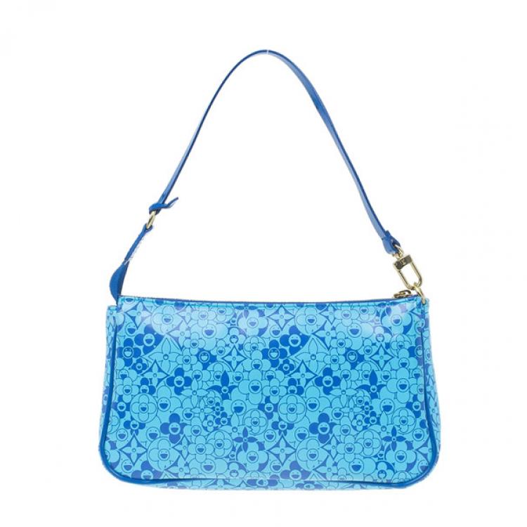 Louis Vuitton Limited Edition Blue Shiny Leather Cosmic Blossom Tote Bag -  Yoogi's Closet