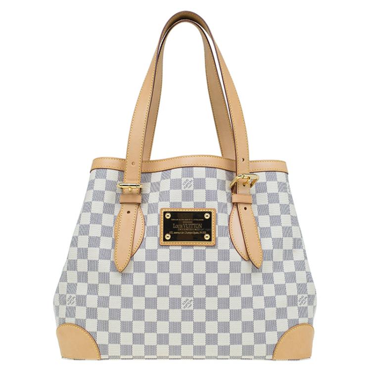 Louis Vuitton White Canvas Damier Azur Hampstead MM Tote Bag Louis