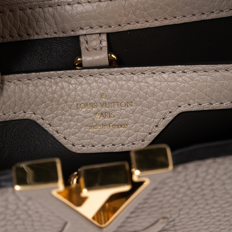Pre Owned Louis Vuitton Galet Taurillon Leather and Python Capucines BB Bag