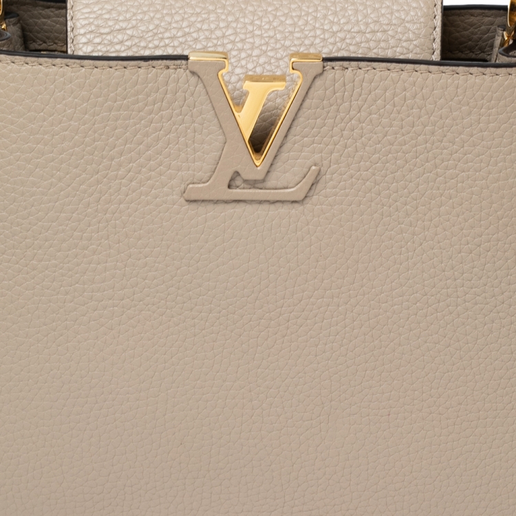 Pre Owned Louis Vuitton Galet Taurillon Leather and Python Capucines BB Bag