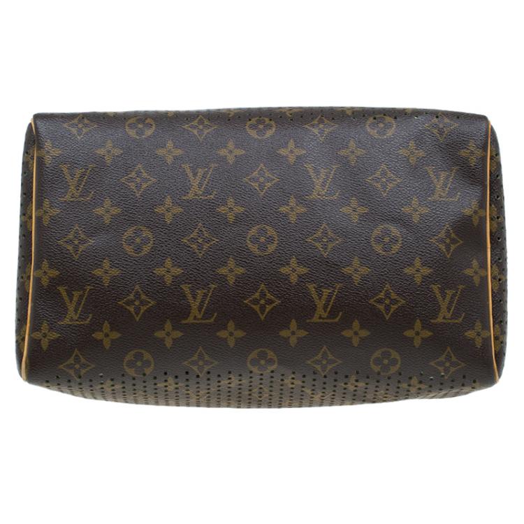 Pre Owned Louis Vuitton Green Monogram Perforated Canvas Limited Edition Speedy 30 Bag