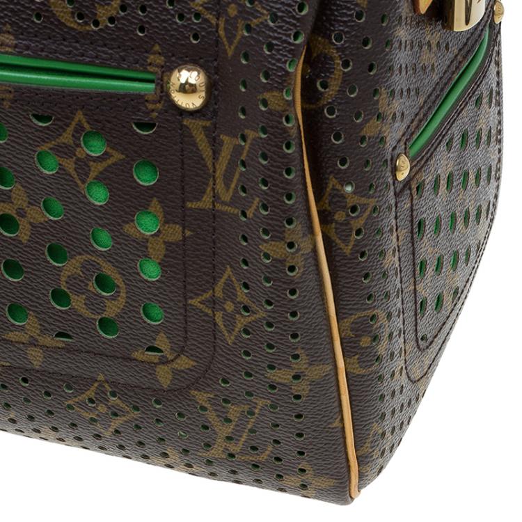 Pre Owned Louis Vuitton Green Monogram Perforated Canvas Limited Edition Speedy 30 Bag