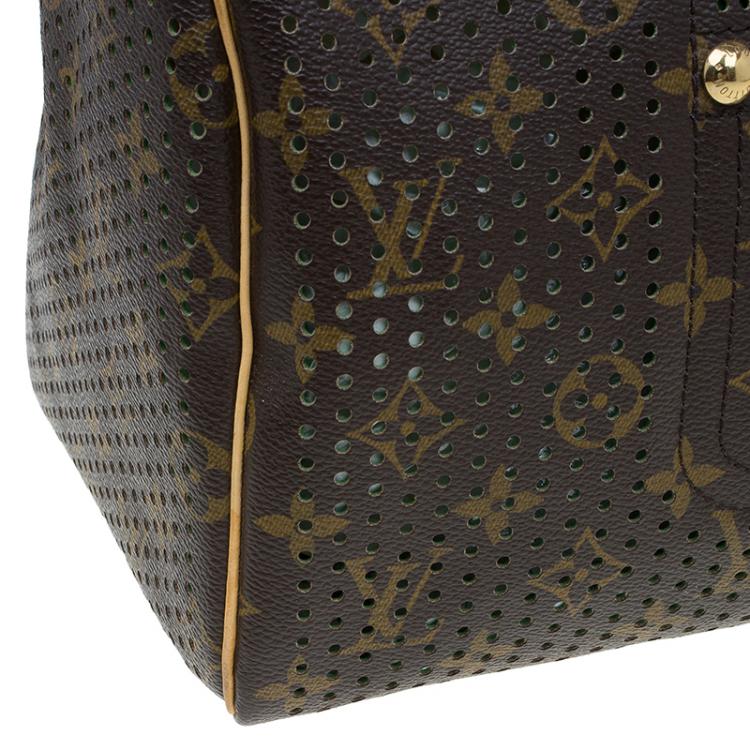 Pre Owned Louis Vuitton Green Monogram Perforated Canvas Limited Edition Speedy 30 Bag