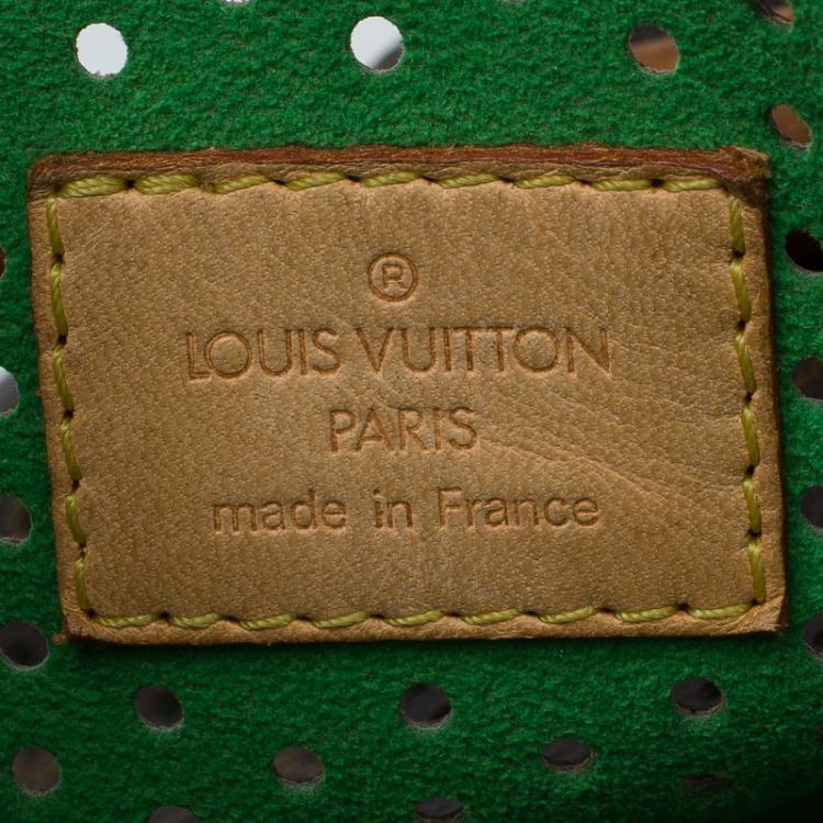 Pre Owned Louis Vuitton Green Monogram Perforated Canvas Limited Edition Speedy 30 Bag